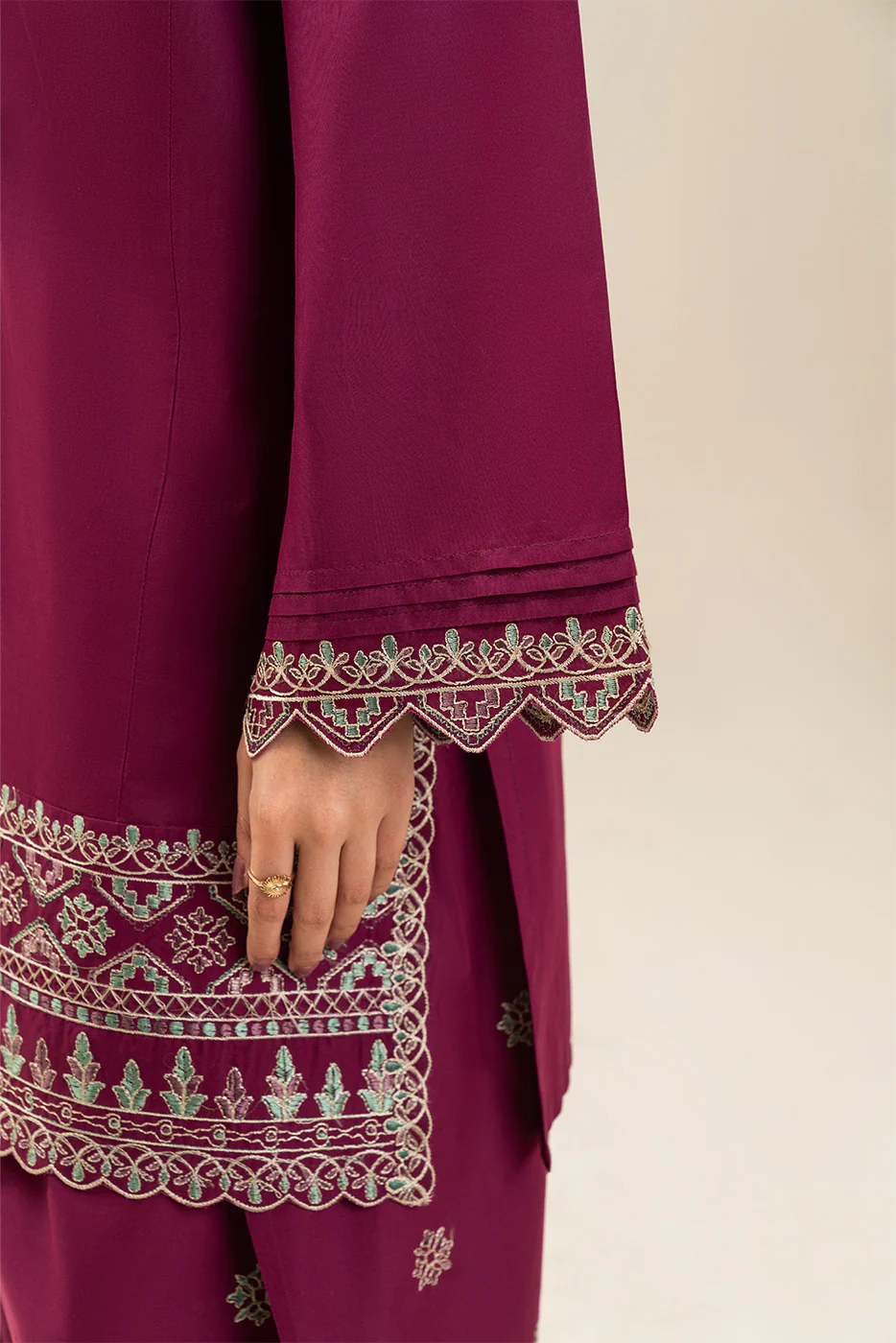 2 PIECE EMBROIDERED LAWN SUIT-FOLKLORE (UNSTITCHED) - Image 9
