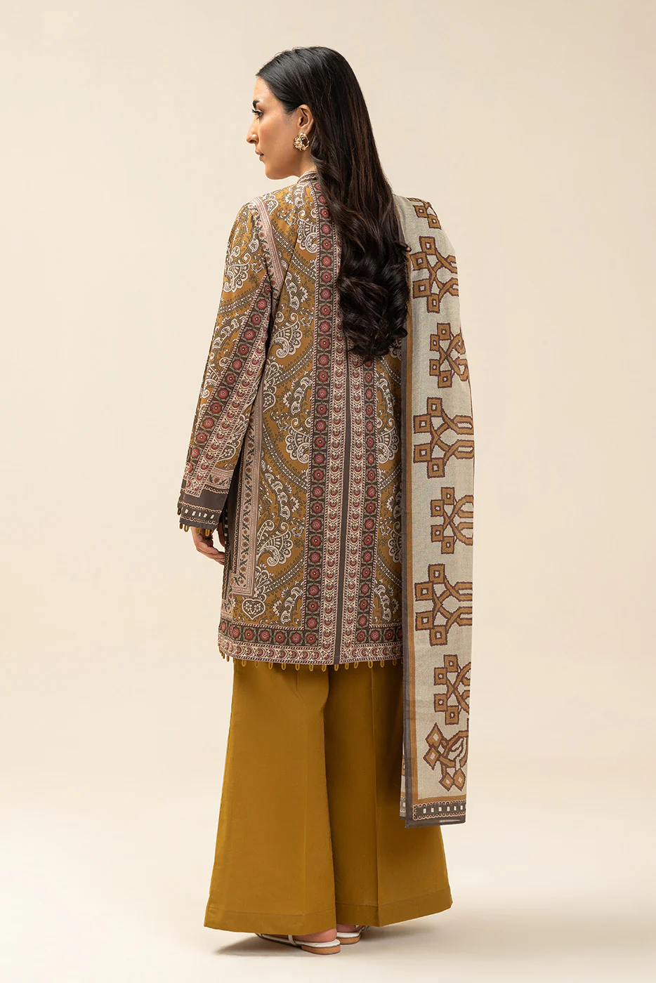 3 PIECE PRINTED LAWN SUIT-HONEY HARMONY (UNSTITCHED) - Image 6