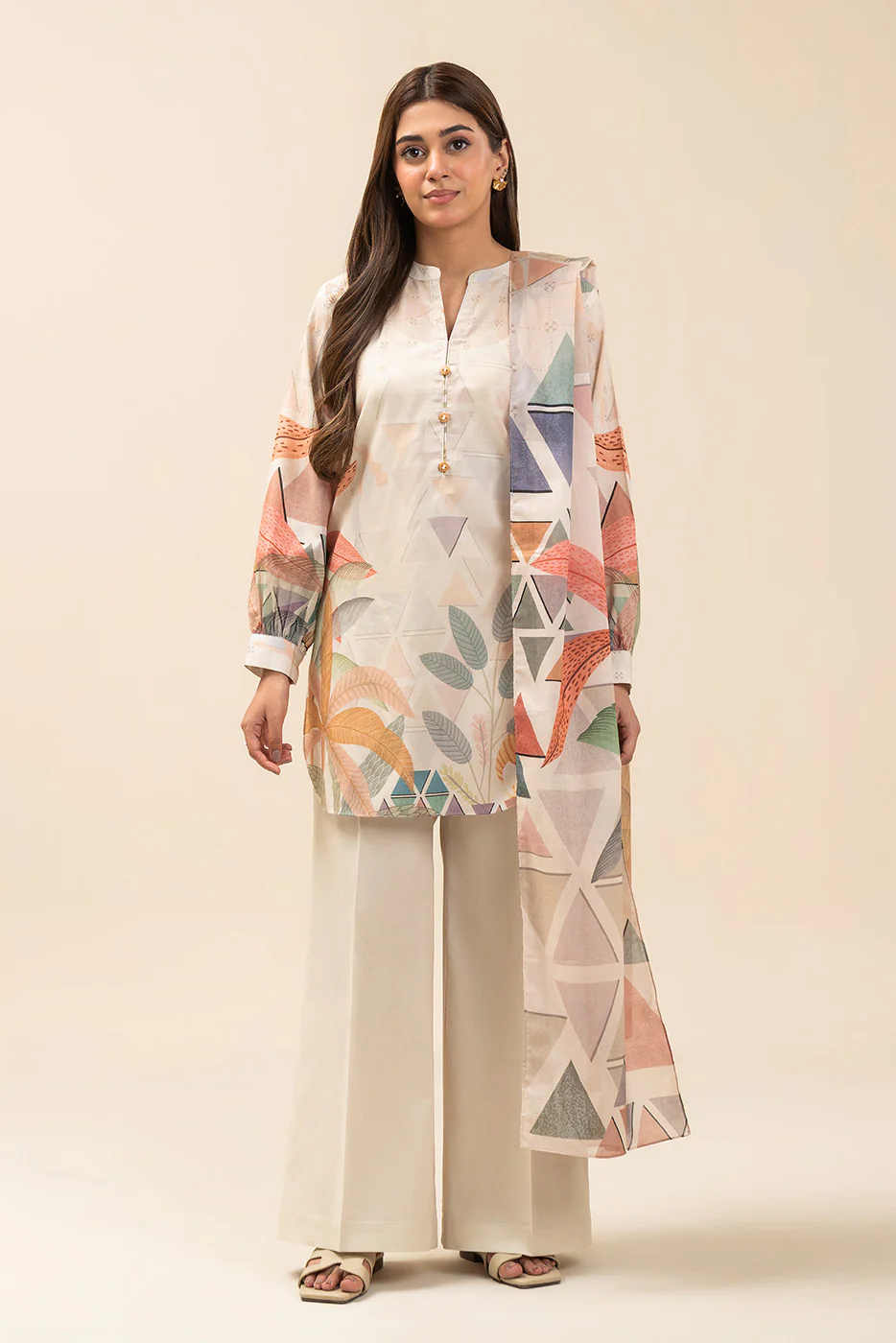 3 PIECE PRINTED LAWN SUIT-MUTED HARMONY (UNSTITCHED) - Image 2