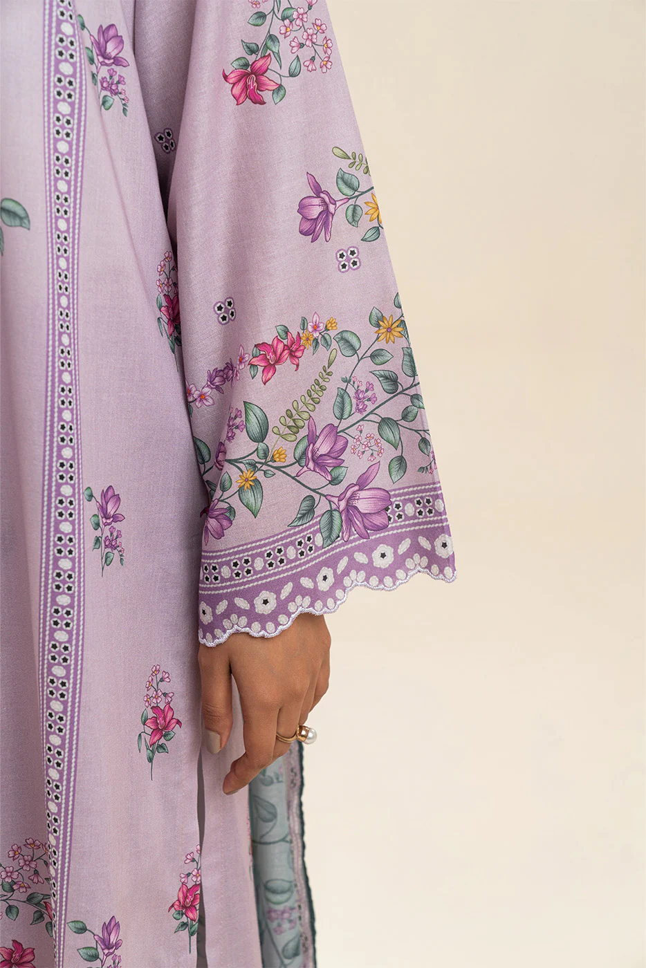 3 PIECE PRINTED LAWN SUIT-SPRING SAGE (UNSTITCHED) - Image 6