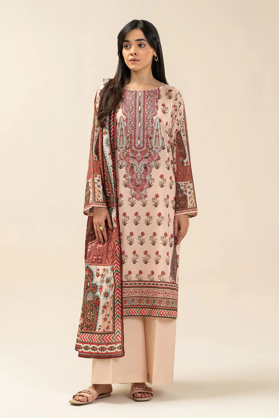 3 PIECE EMBROIDERED LAWN SUIT-ORCHARD ARCH (UNSTITCHED) - Image 4