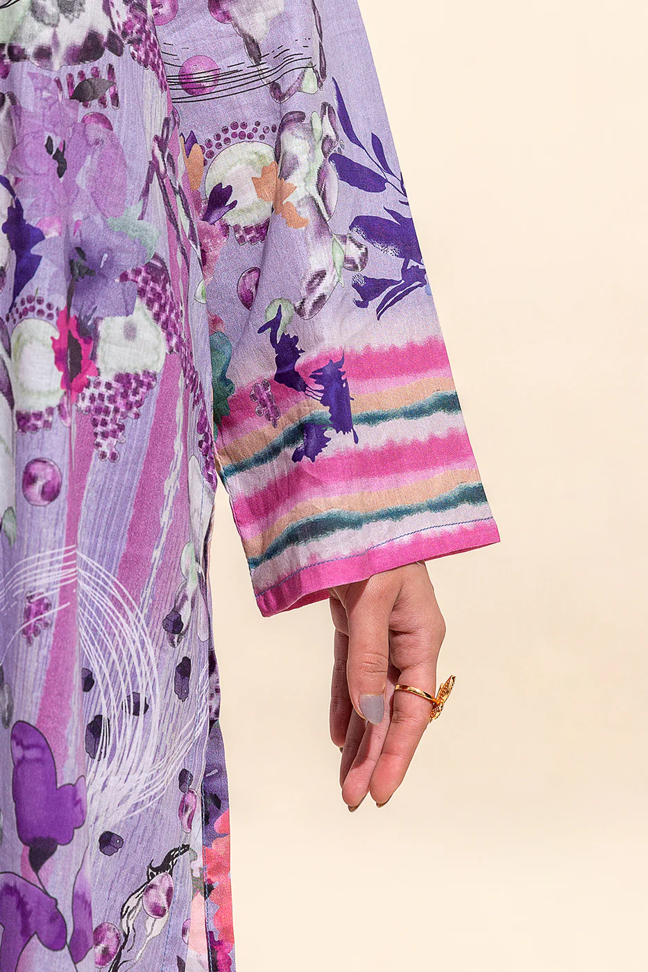 2 PIECE PRINTED LAWN SUIT-HEATHER GLOOM (UNSTITCHED) - Image 3