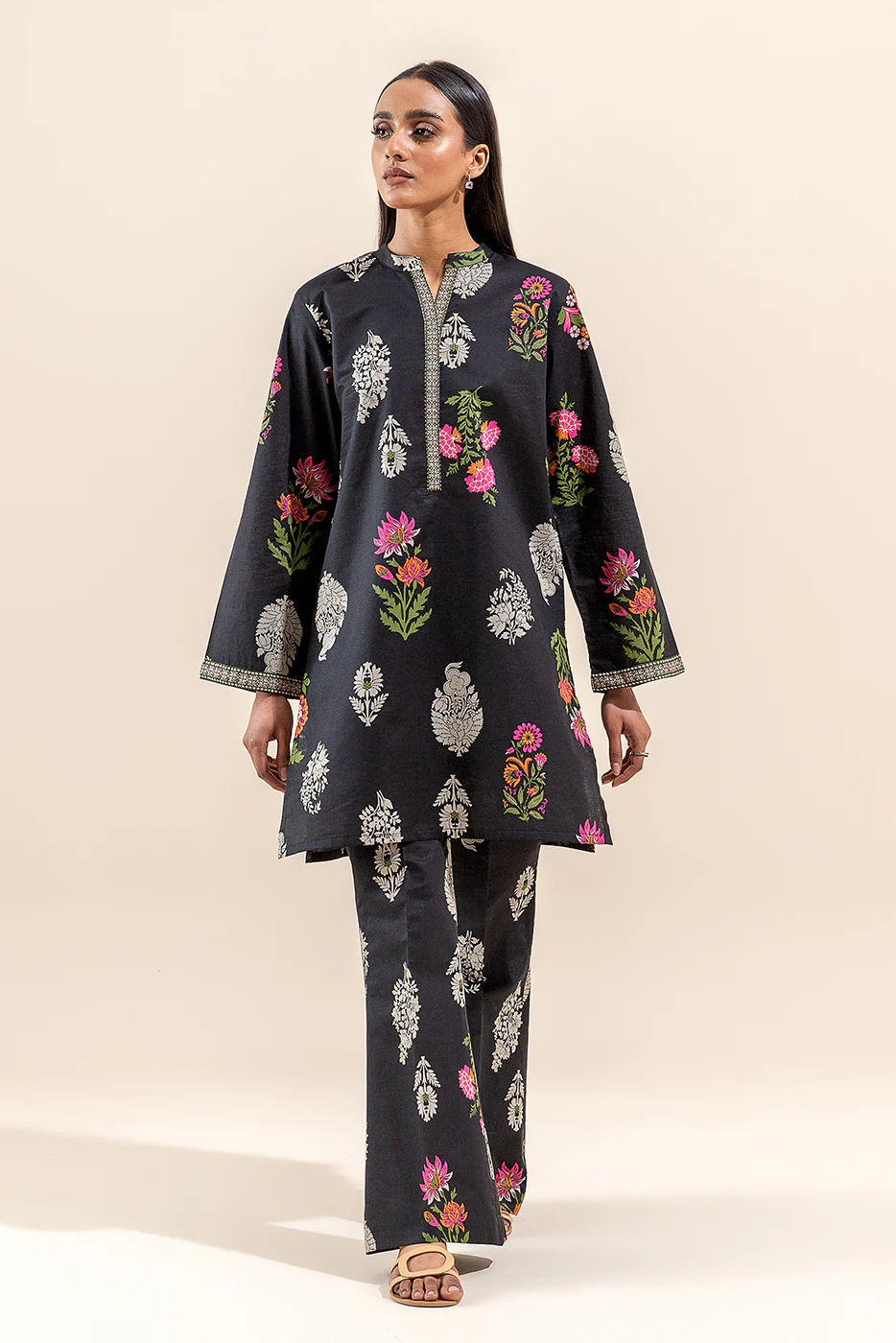 2 PIECE PRINTED LAWN SUIT-MIDNIGHT BLOSSOM (UNSTITCHED) - Image 2
