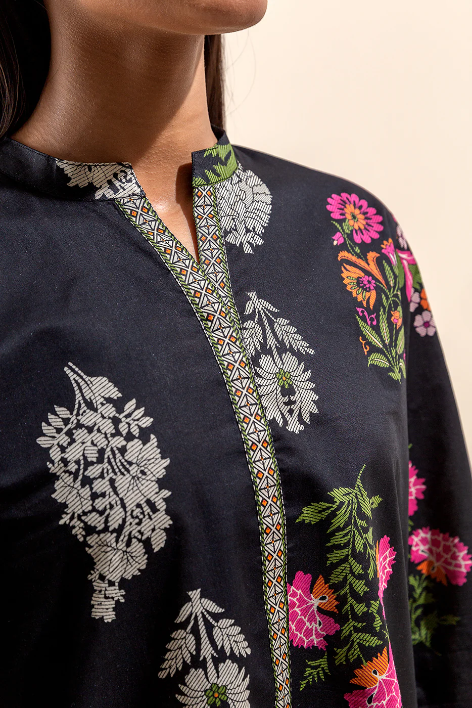 2 PIECE PRINTED LAWN SUIT-MIDNIGHT BLOSSOM (UNSTITCHED) - Image 4
