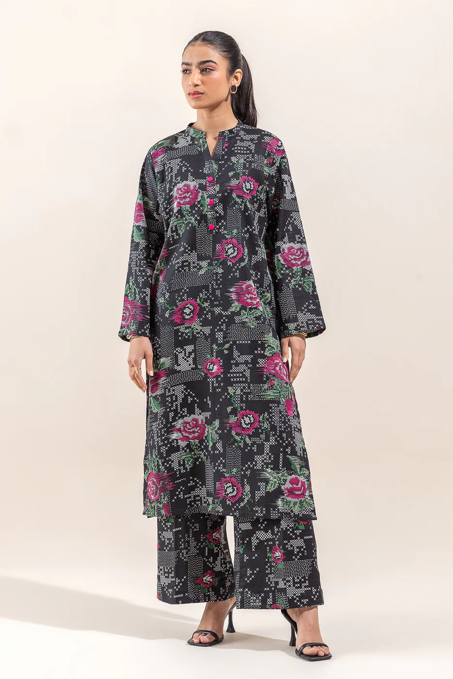 2 PIECE PRINTED LAWN SUIT-HAZED NIGHT (UNSTITCHED) - Image 2