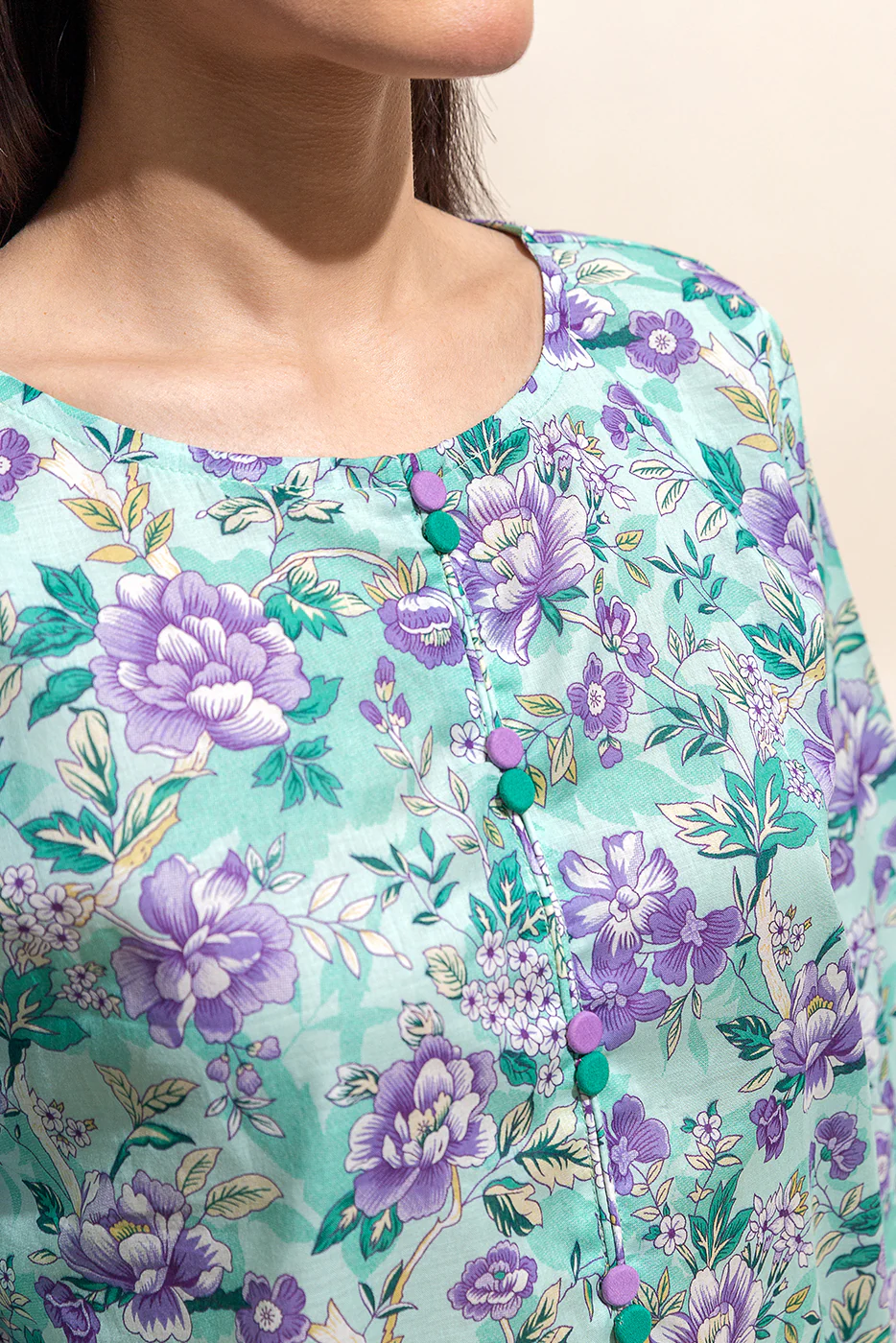 2 PIECE PRINTED LAWN SUIT-FLORET GLEAM (UNSTITCHED) - Image 3