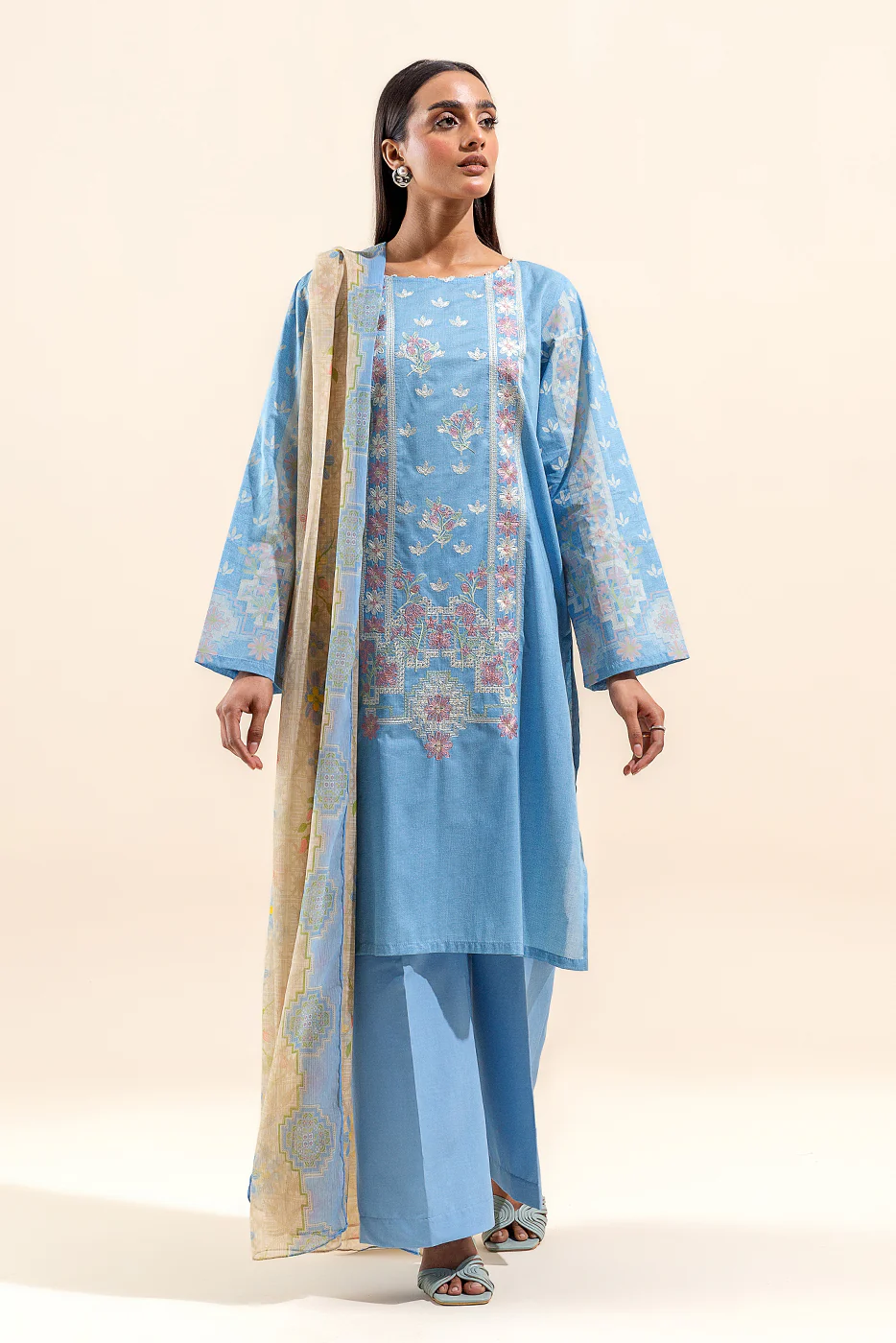 3 PIECE EMBROIDERED LAWN SUIT-TIFFANY TWIST (UNSTITCHED) - Image 2