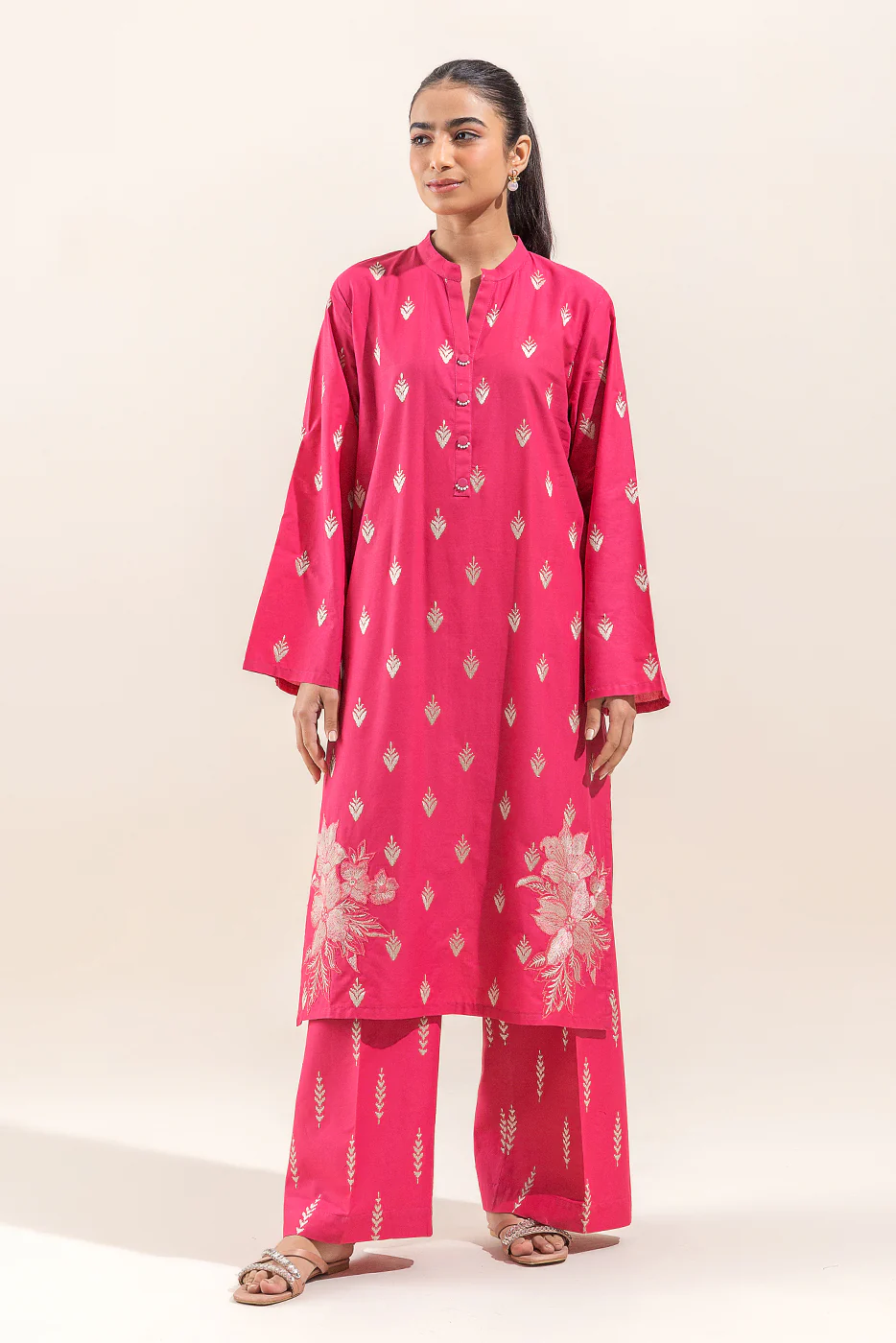 2 PIECE EMBROIDERED LAWN SUIT-PARADISE ROSE (UNSTITCHED) - Image 2
