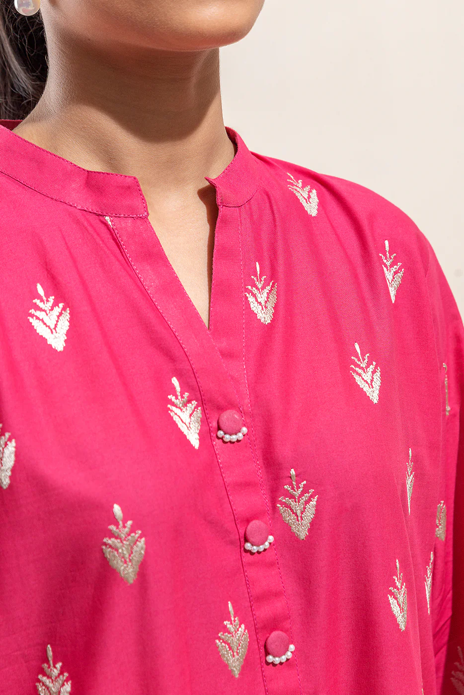 2 PIECE EMBROIDERED LAWN SUIT-PARADISE ROSE (UNSTITCHED) - Image 4
