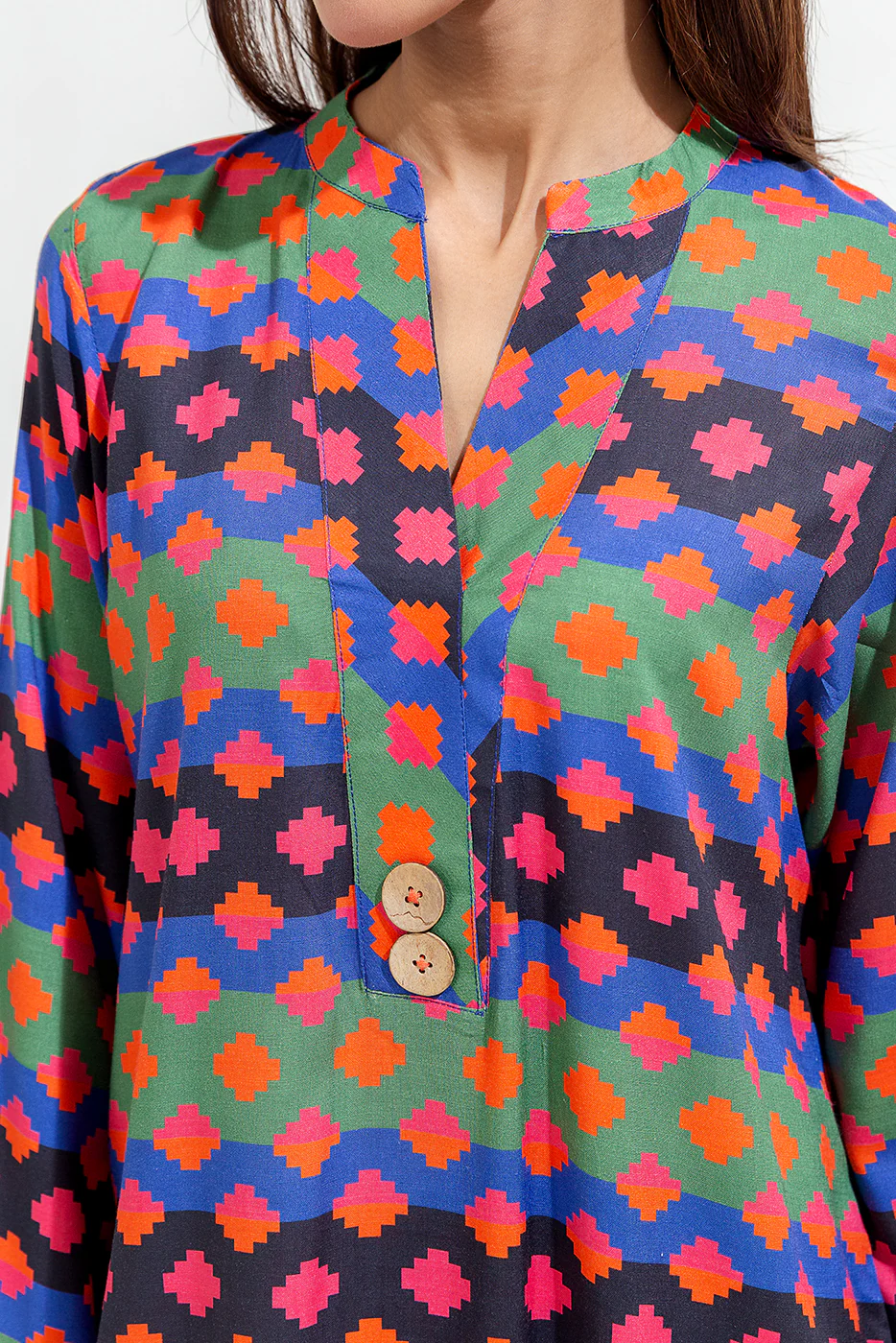 2 PIECE PRINTED VISCOSE SUIT (PRET) - Image 2