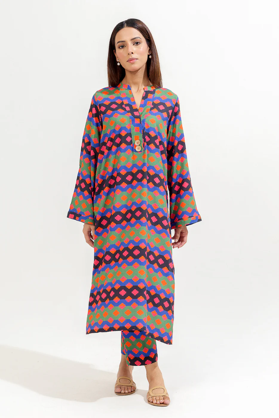 2 PIECE PRINTED VISCOSE SUIT (PRET) - Image 4