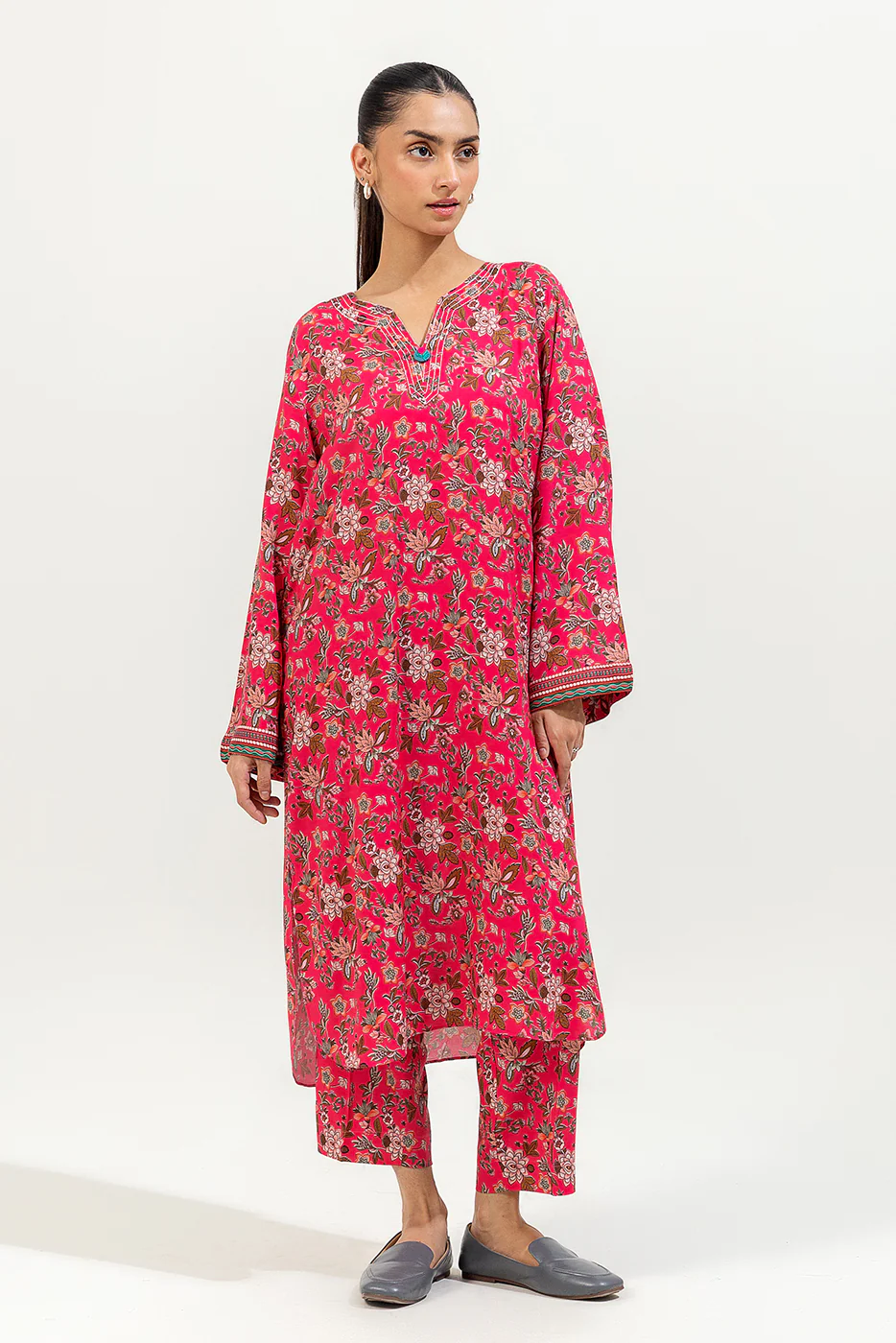 2 PIECE PRINTED VISCOSE SUIT (PRET) - Image 2