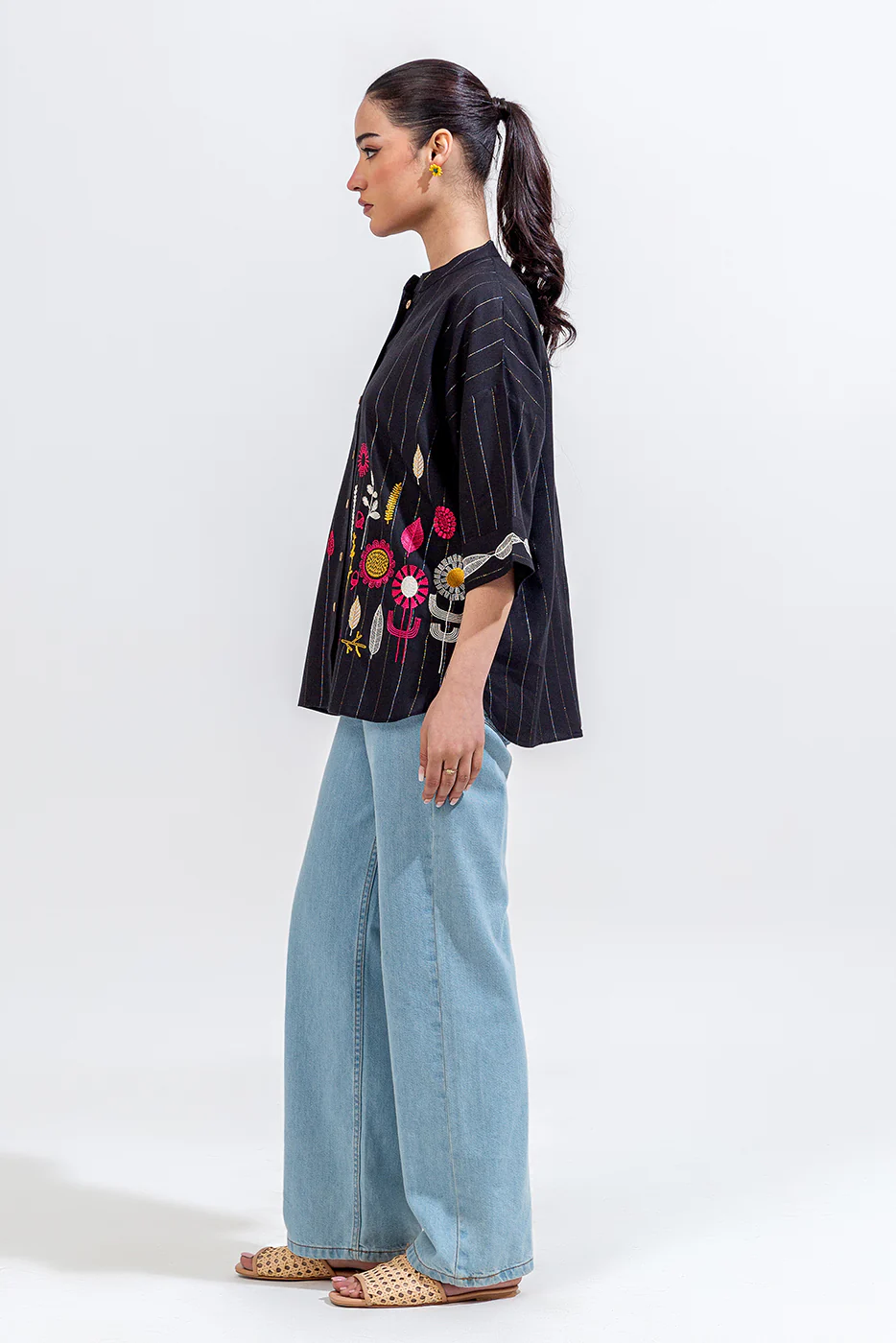 EMBROIDERED VISCOSE TOP (PRET) - Image 3