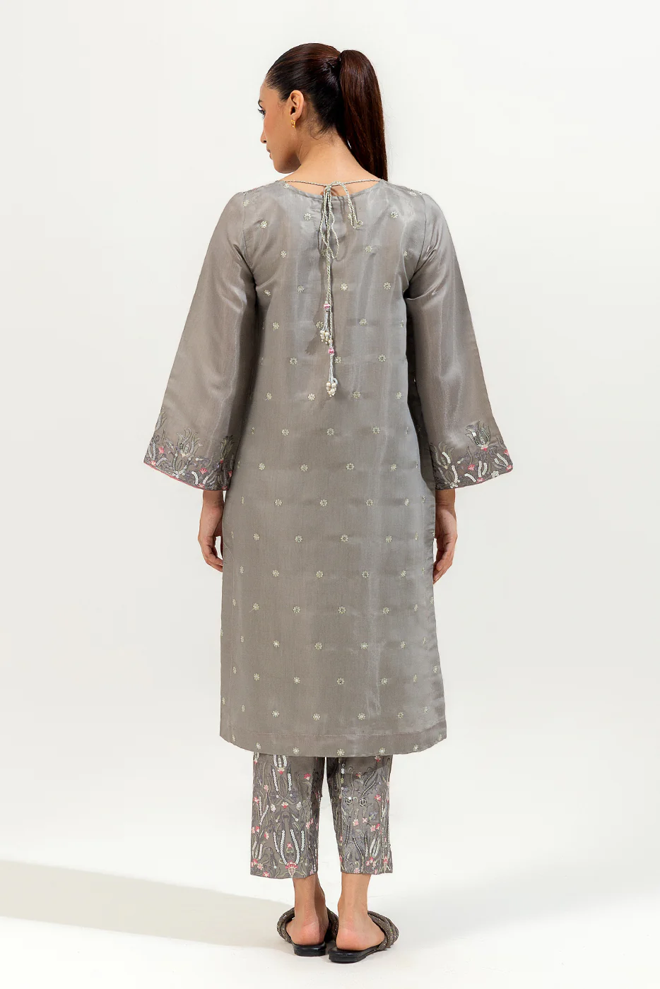 2 PIECE EMBROIDERED SILK SUIT (LUXURY-PRET) - Image 6