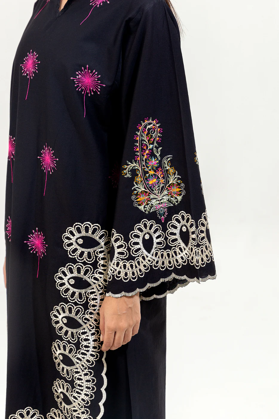2 PIECE EMBROIDERED CAMBRIC SUIT (PRET) - Image 5