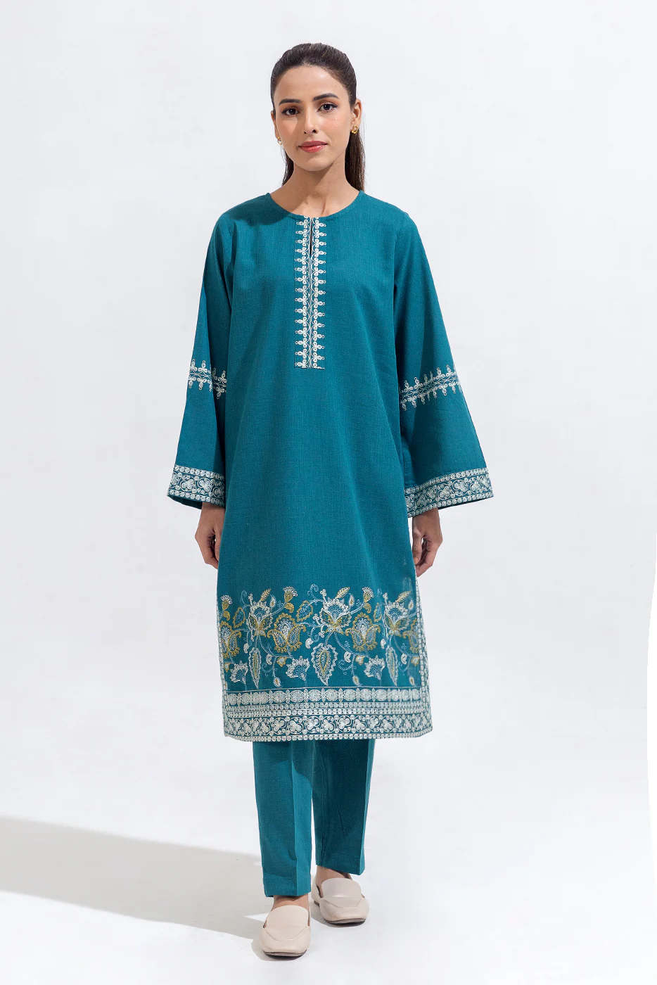 2 PIECE EMBROIDERED KHADDAR SUIT (PRET) - Image 2