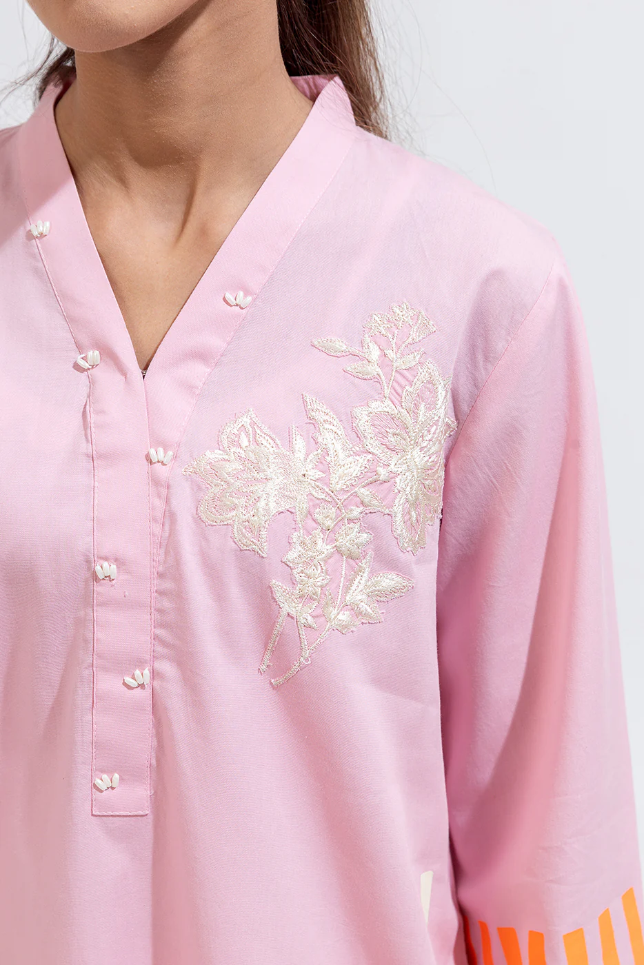 2 PIECE EMBROIDERED CAMBRIC SUIT (PRET) - Image 4
