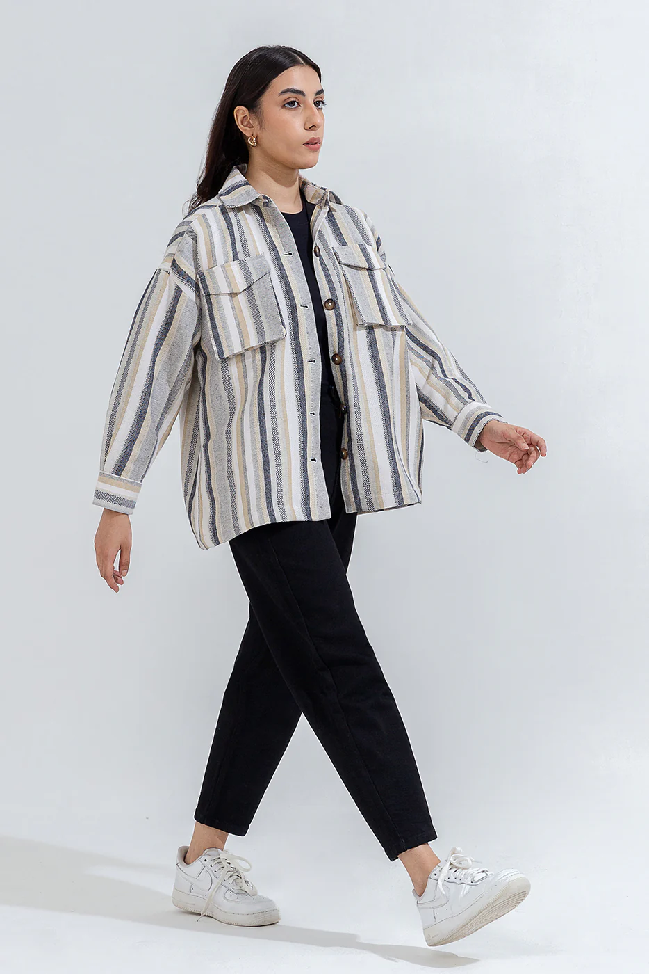 STRIPED COLLAR JACKET - Image 4