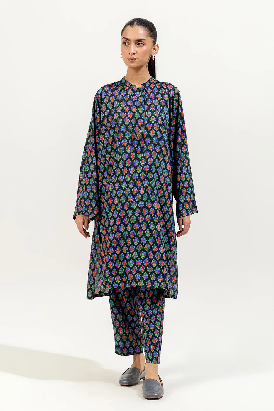 2 PIECE PRINTED VISCOSE SUIT (PRET) - Image 2