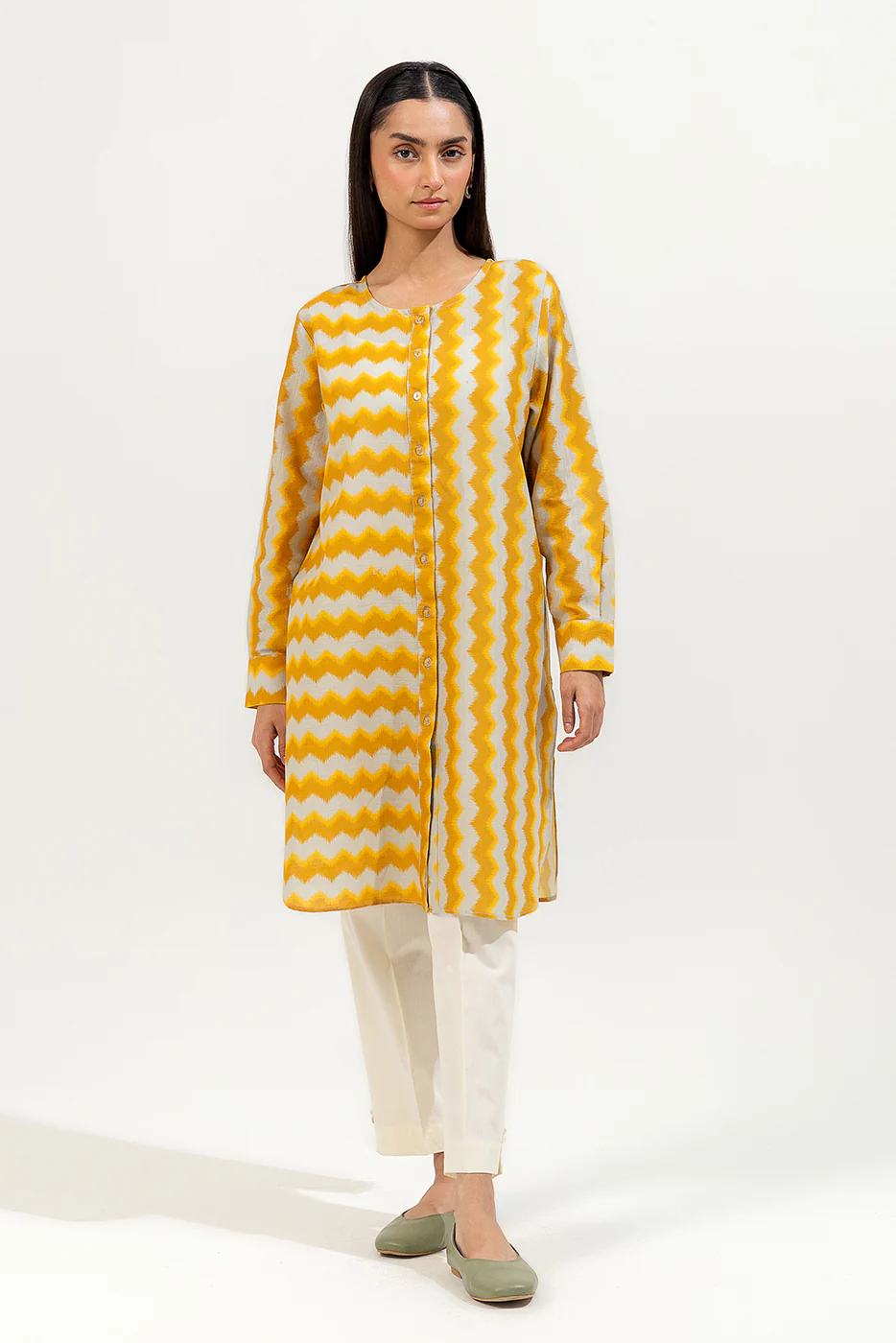 PRINTED KHADDAR SHIRT (PRET) - Image 2