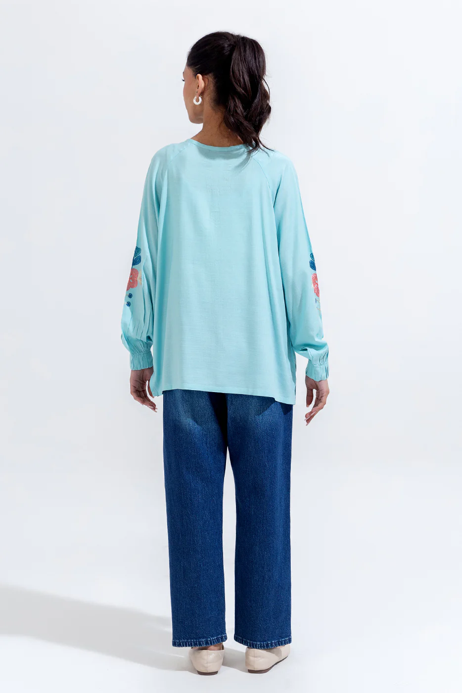 EMBROIDERED VISCOSE TOP (PRET) - Image 3