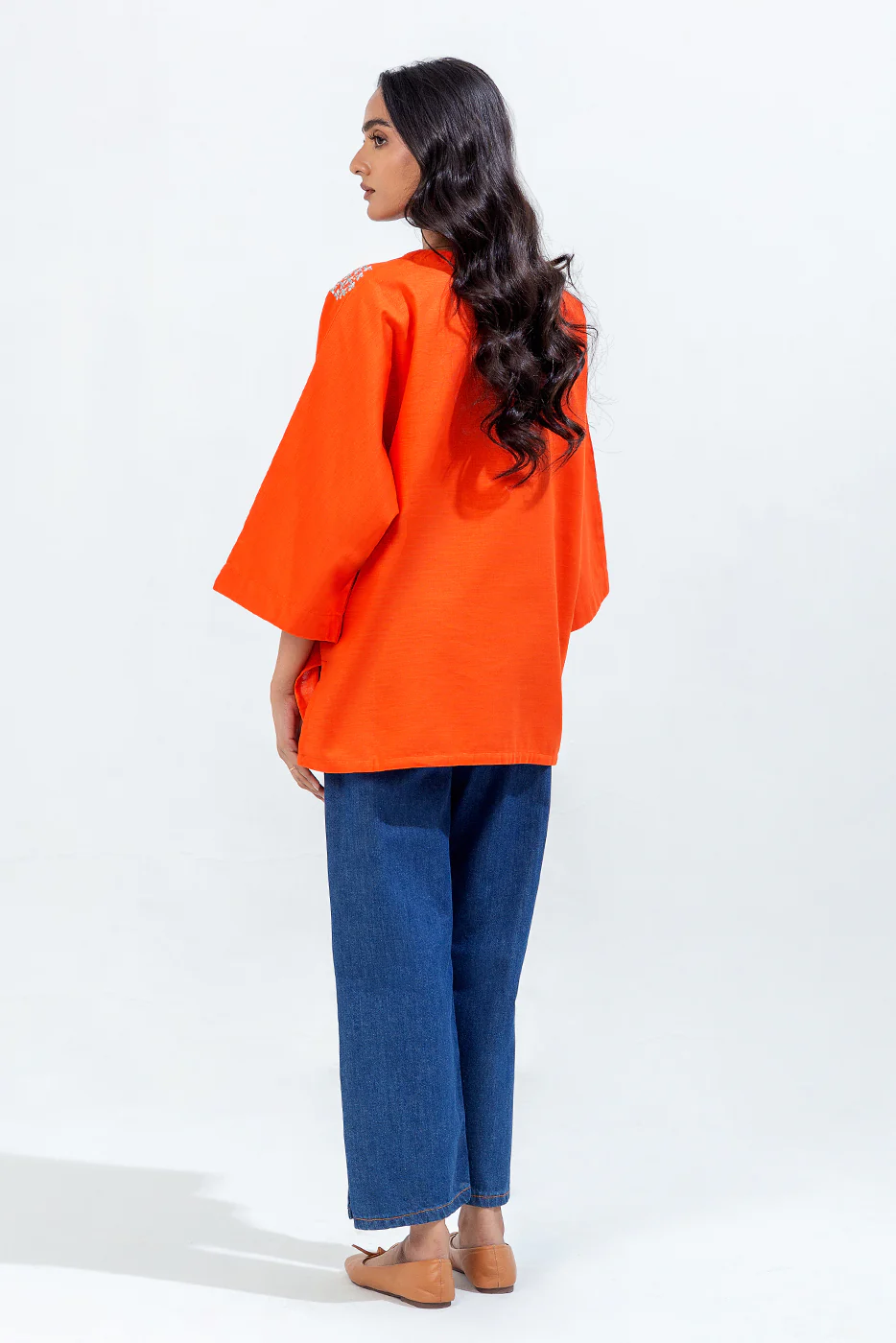 EMBROIDERED KHADDAR TOP (PRET) - Image 3