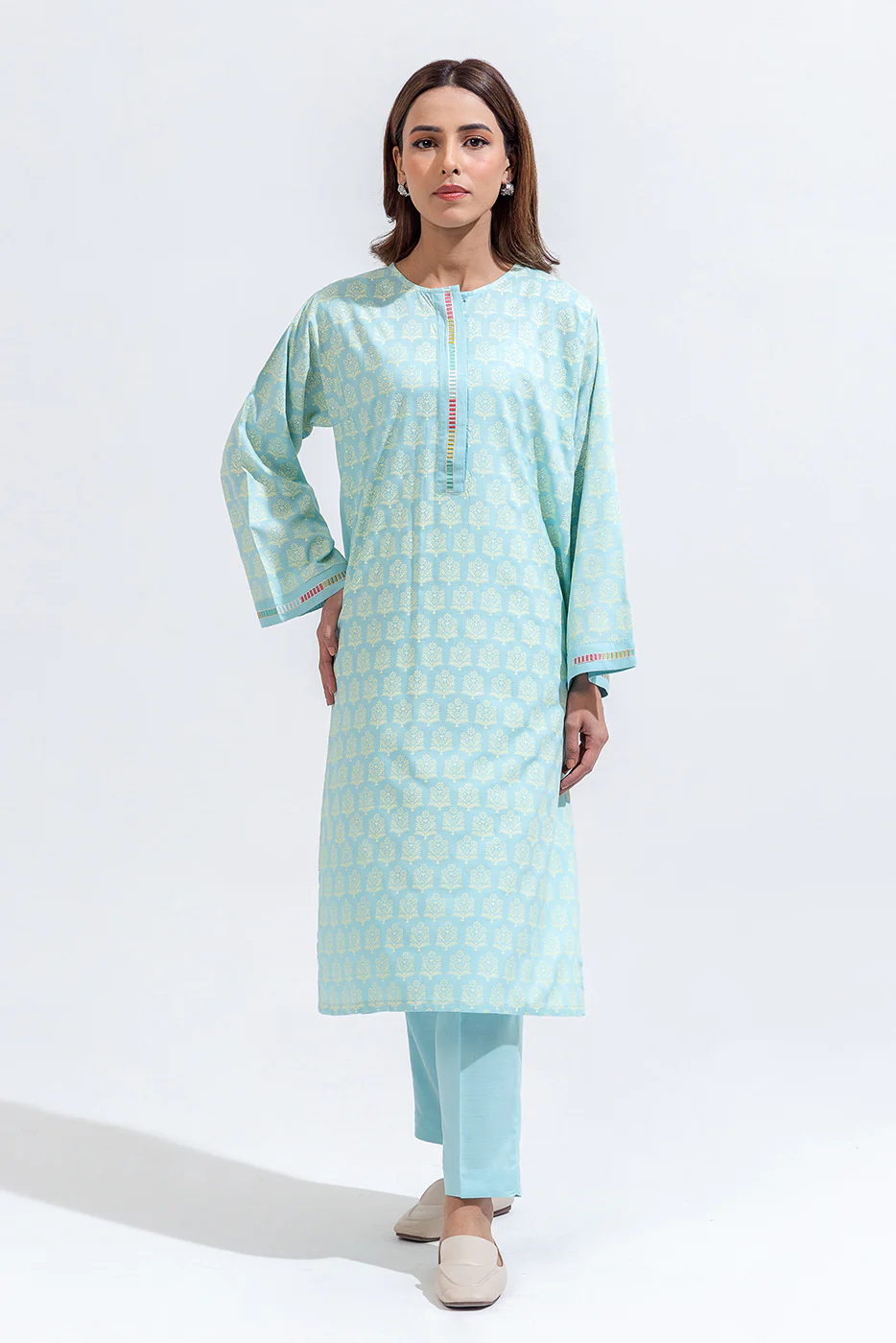 2 PIECE PRINTED VISCOSE SUIT (PRET) - Image 2