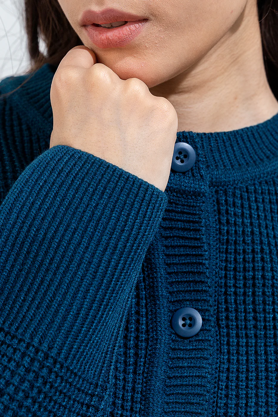 KNITTED CREW NECK CARDIGAN - Image 2