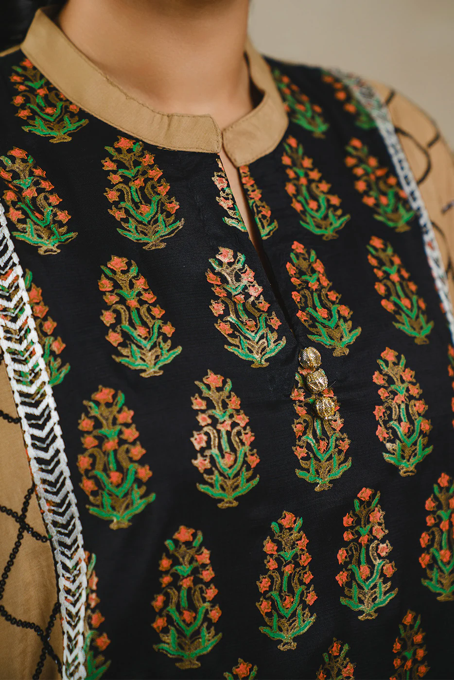EMBROIDERED RAW SILK SHIRT (LUXURY PRET) - Image 5