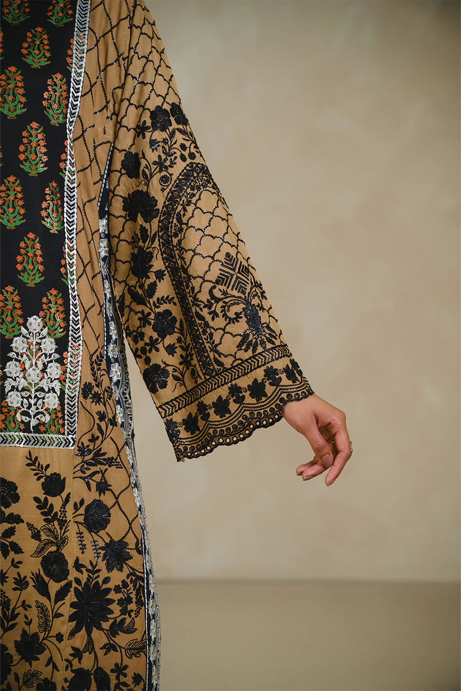 EMBROIDERED RAW SILK SHIRT (LUXURY PRET) - Image 6