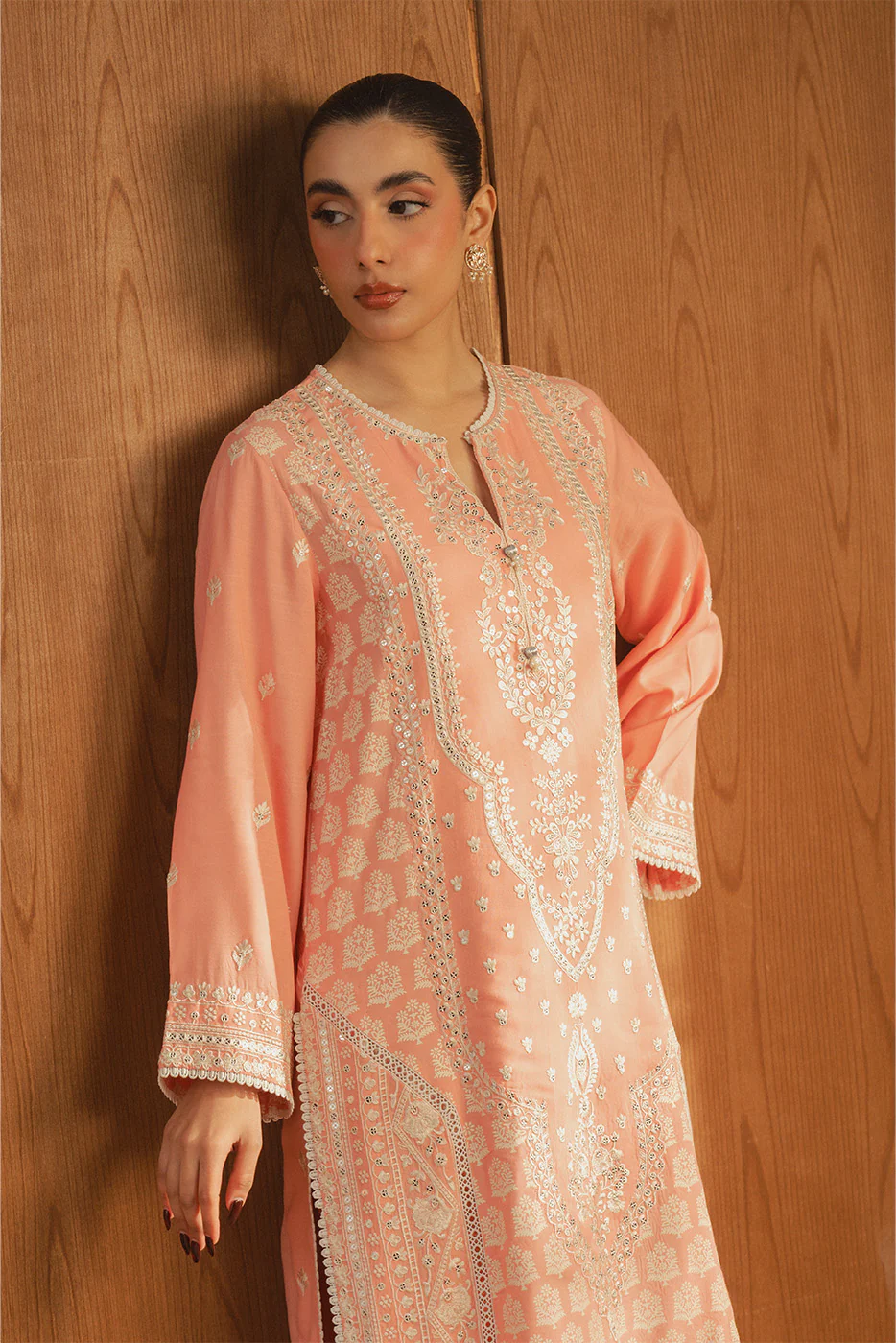 2 PIECE EMBROIDERED RAW SILK SUIT (LUXURY PRET) - Image 6