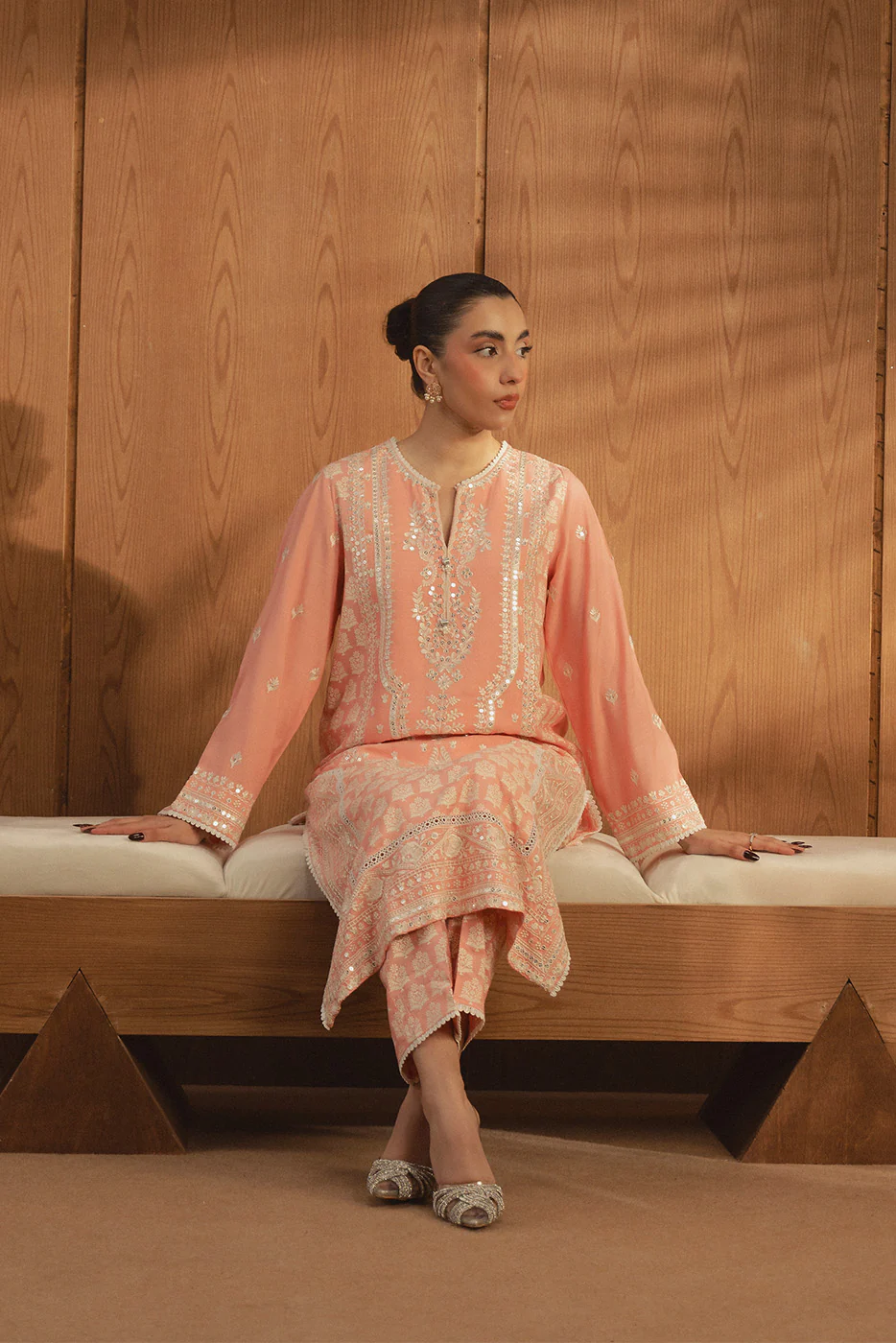 EMBROIDERED KHADDAR SHIRT (LUXURY PRET) - Image 2