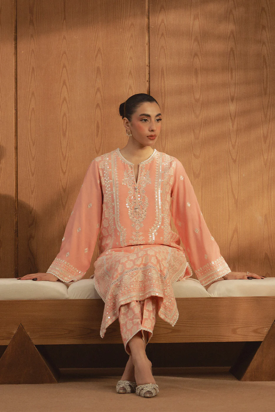 EMBROIDERED KHADDAR SHIRT (LUXURY PRET) - Image 3