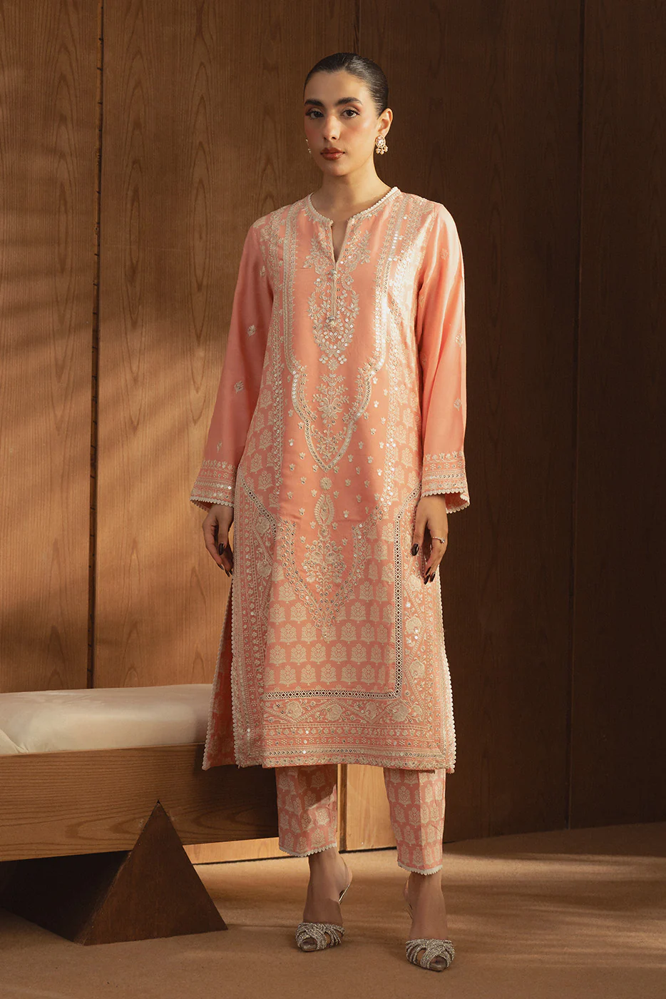 EMBROIDERED KHADDAR SHIRT (LUXURY PRET) - Image 6