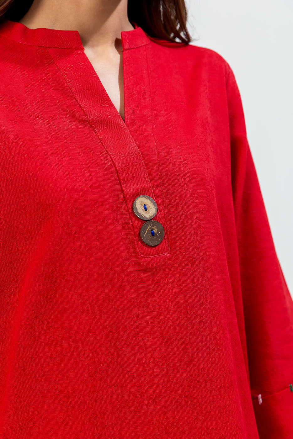 2 PIECE BASIC KHADDAR JACQUARD SUIT (PRET) - Image 4