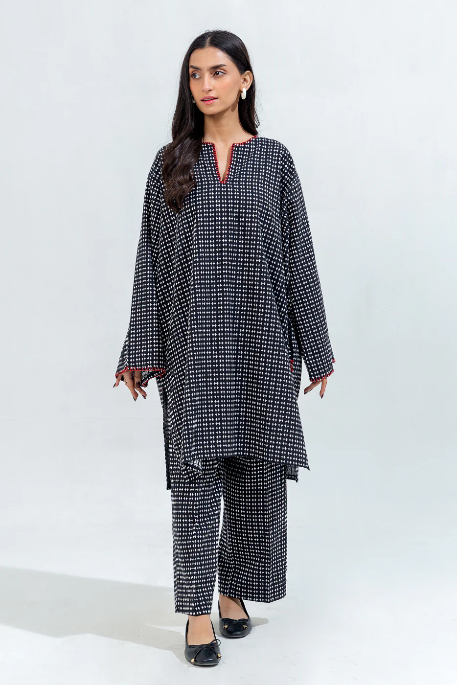 2 PIECE BASIC JACQUARD SUIT (PRET) - Image 5