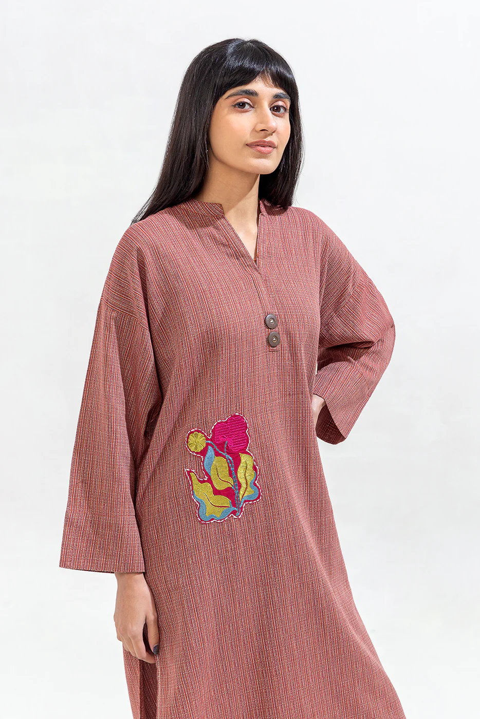 2 PIECE EMBROIDERED DOBBY SUIT (PRET) - Image 2