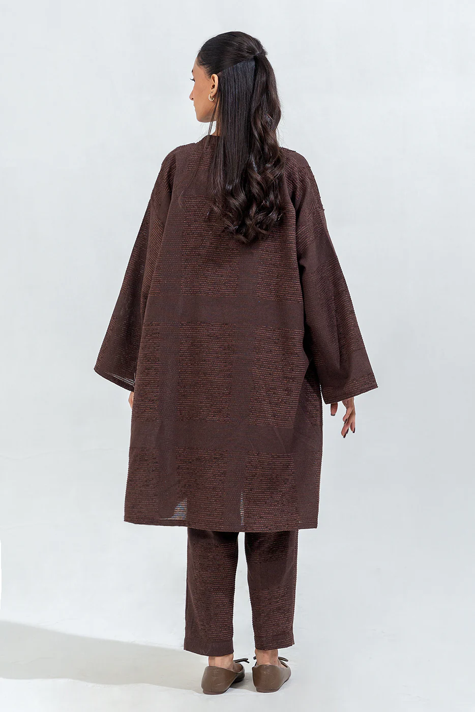 2 PIECE EMBROIDERED YARN DYED SUIT (PRET) - Image 3