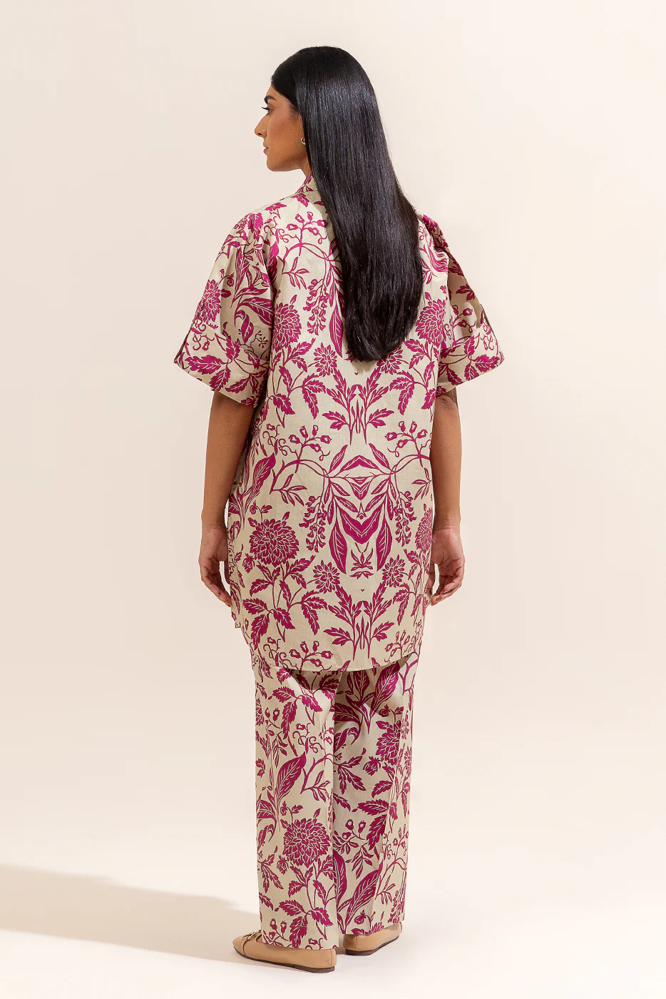 2 PIECE PRINTED LINEN SUIT-ORCHID MUSK (UNSTITCHED) - Image 3