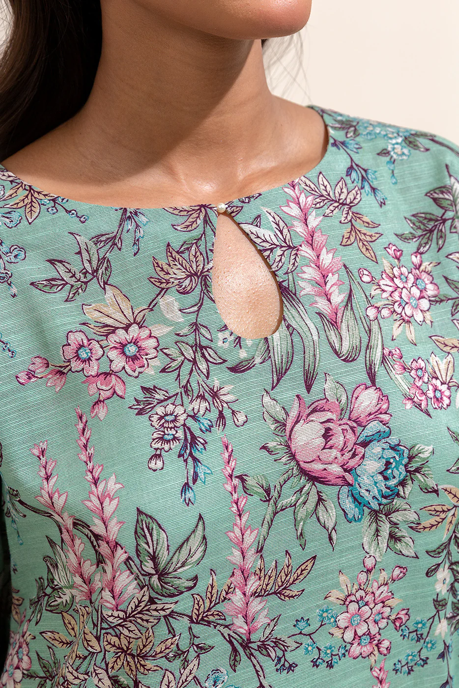 2 PIECE PRINTED KHADDAR SUIT-AQUATIC FLORA (UNSTITCHED) - Image 5