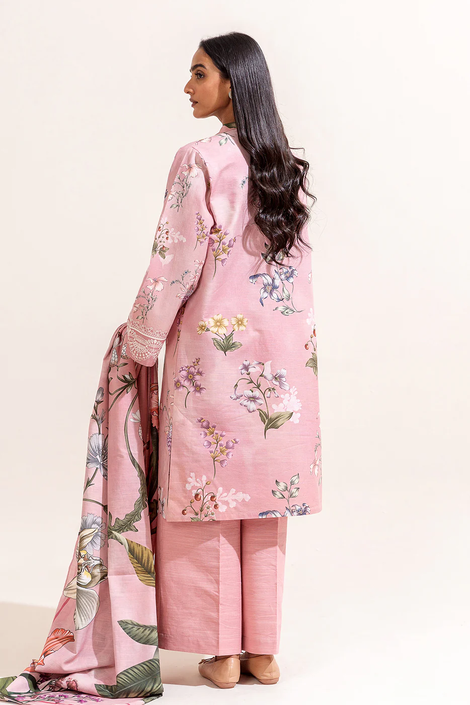 3 PIECE PRINTED KHADDAR SUIT-FIESTA FUSCHIA (UNSTITCHED) - Image 3