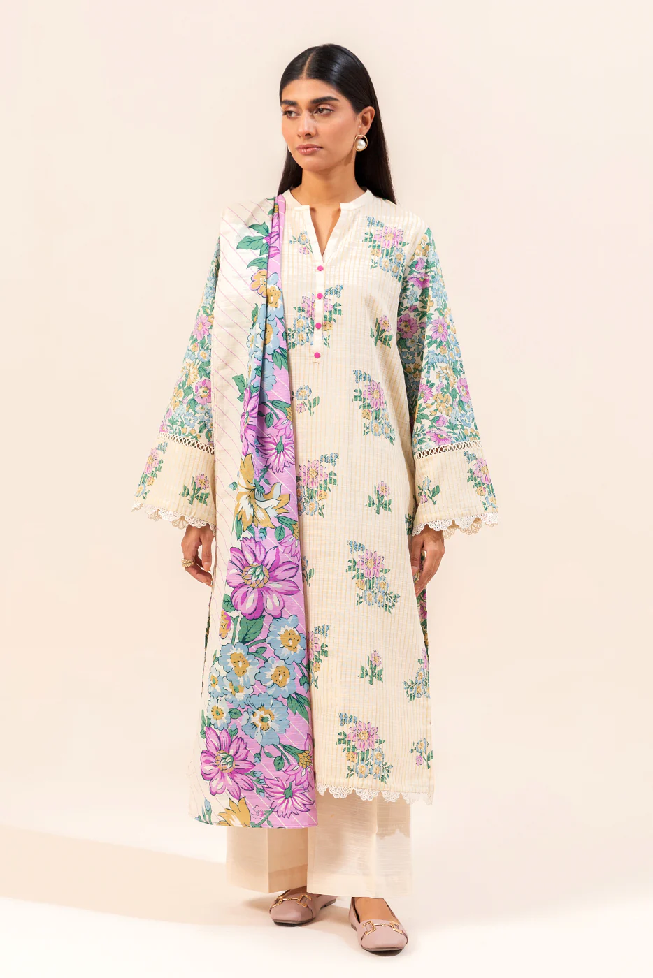3 PIECE PRINTED KHADDAR SUIT-FLORAL EUPHORIA (UNSTITCHED) - Image 4