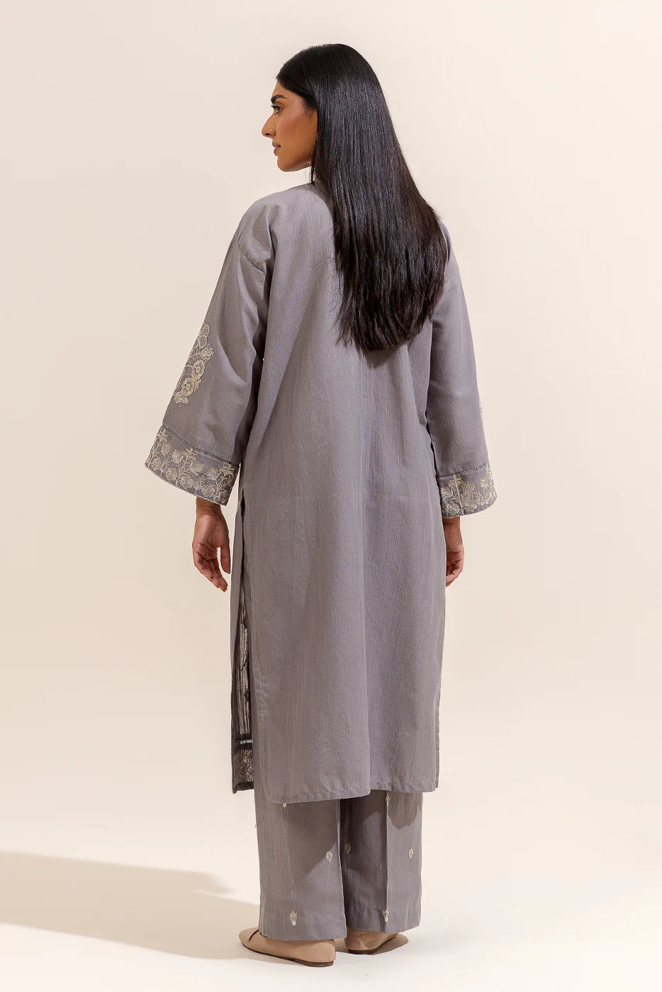 2 PIECE EMBROIDERED KHADDAR SUIT-PERSIAN PEARL (UNSTITCHED) - Image 4