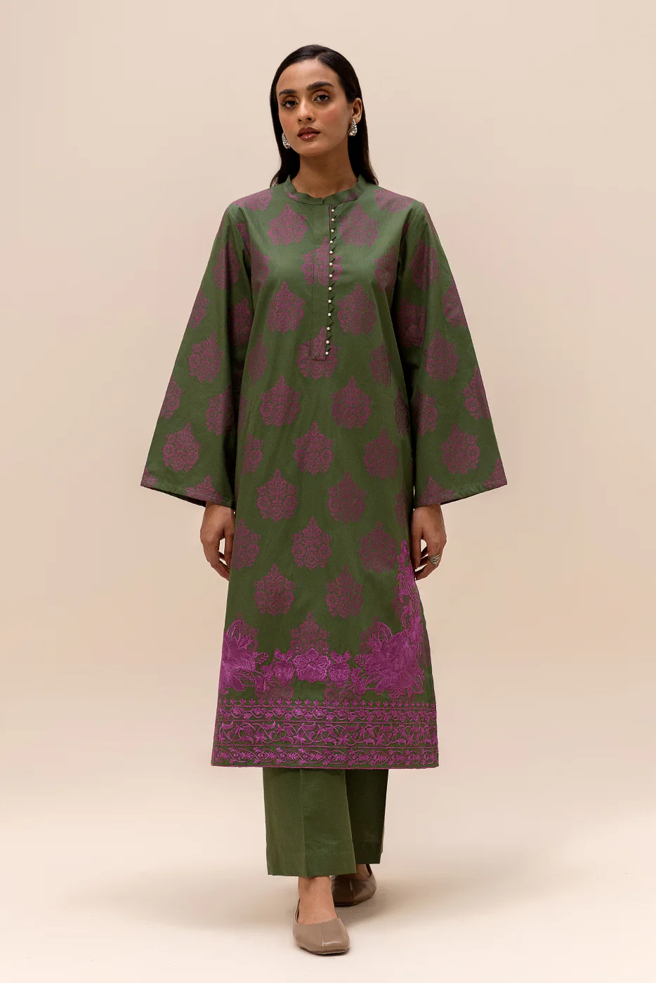 2 PIECE EMBROIDERED JACQUARD SUIT-DRYLAC DEW (UNSTITCHED) - Image 2