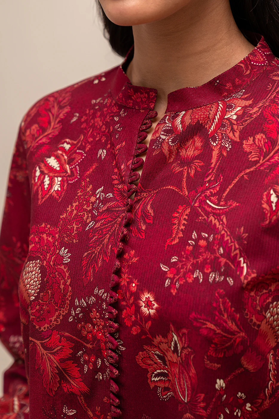 2 PIECE PRINTED LINEN SUIT-SCARLET JACOB (UNSTITCHED) - Image 4