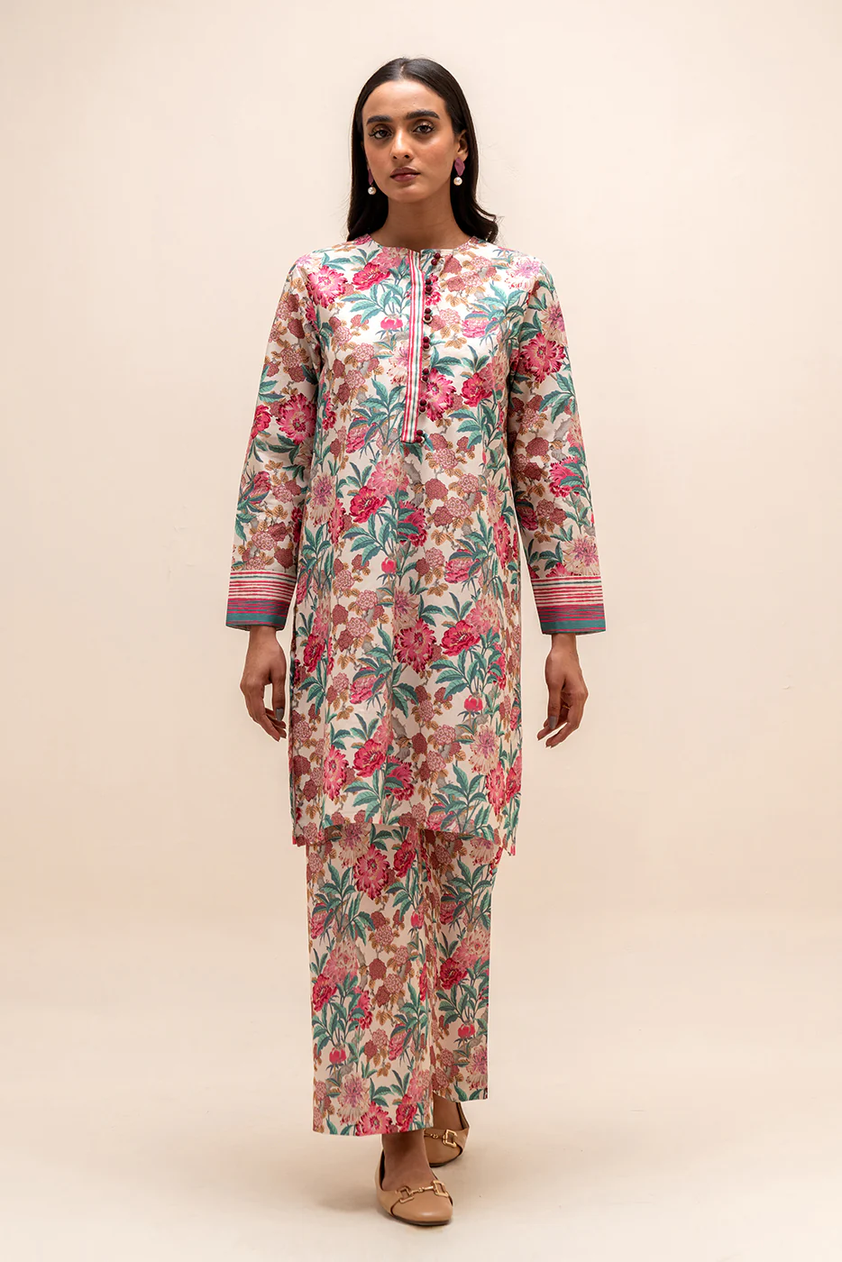 2 PIECE PRINTED LINEN SUIT-BLOSSOM TALE (UNSTITCHED) - Image 2
