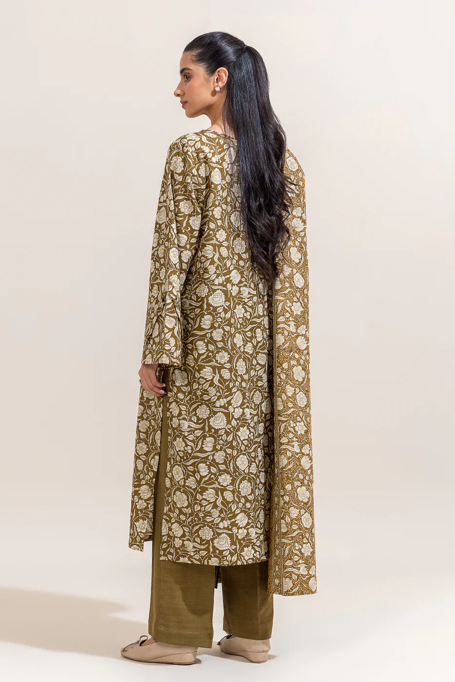 2 PIECE PRINTED KHADDAR SUIT-PESTO GLAZE (UNSTITCHED) - Image 3