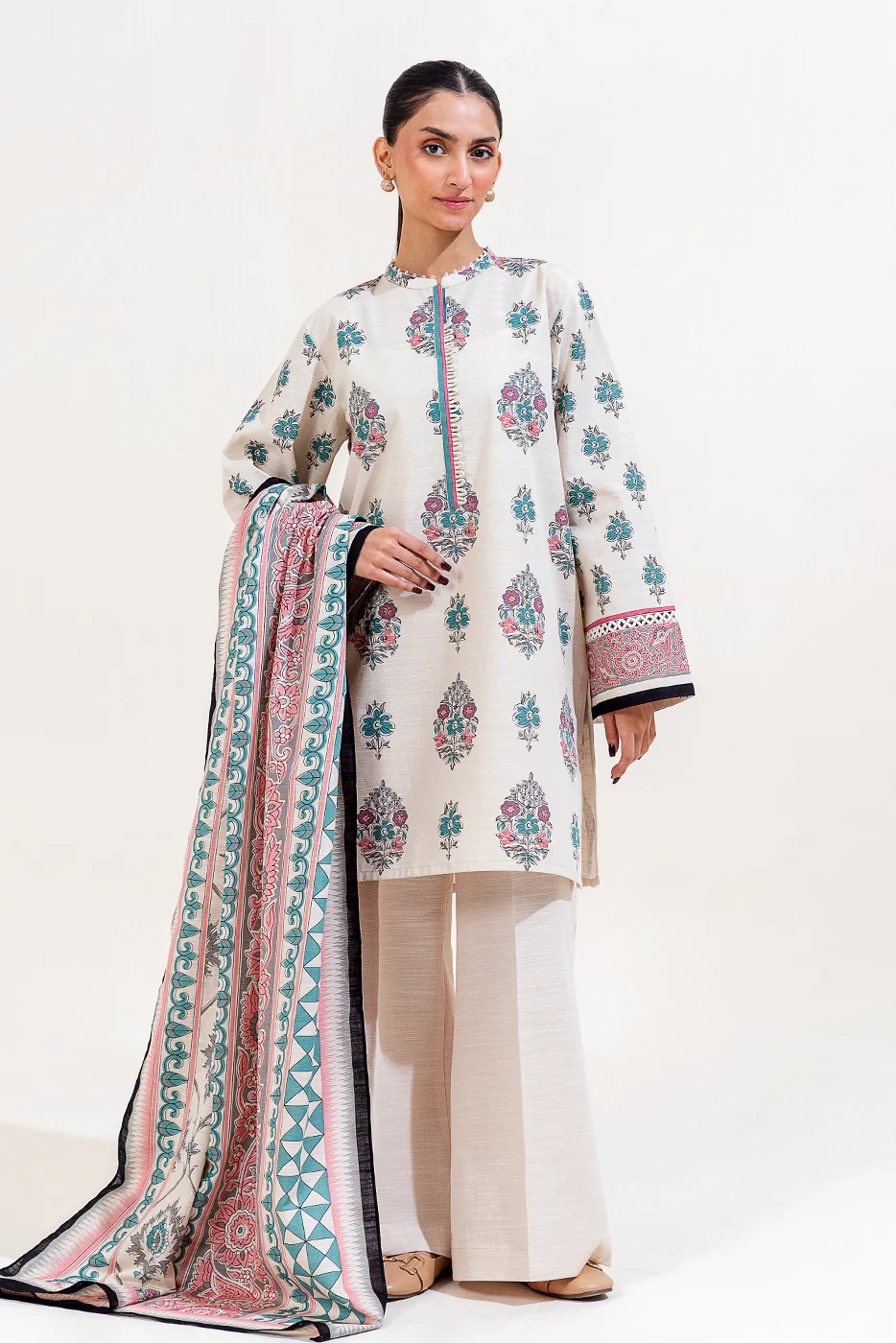 3 PIECE PRINTED KHADDAR SUIT-SPRUCE BLISS (UNSTITCHED) - Image 3
