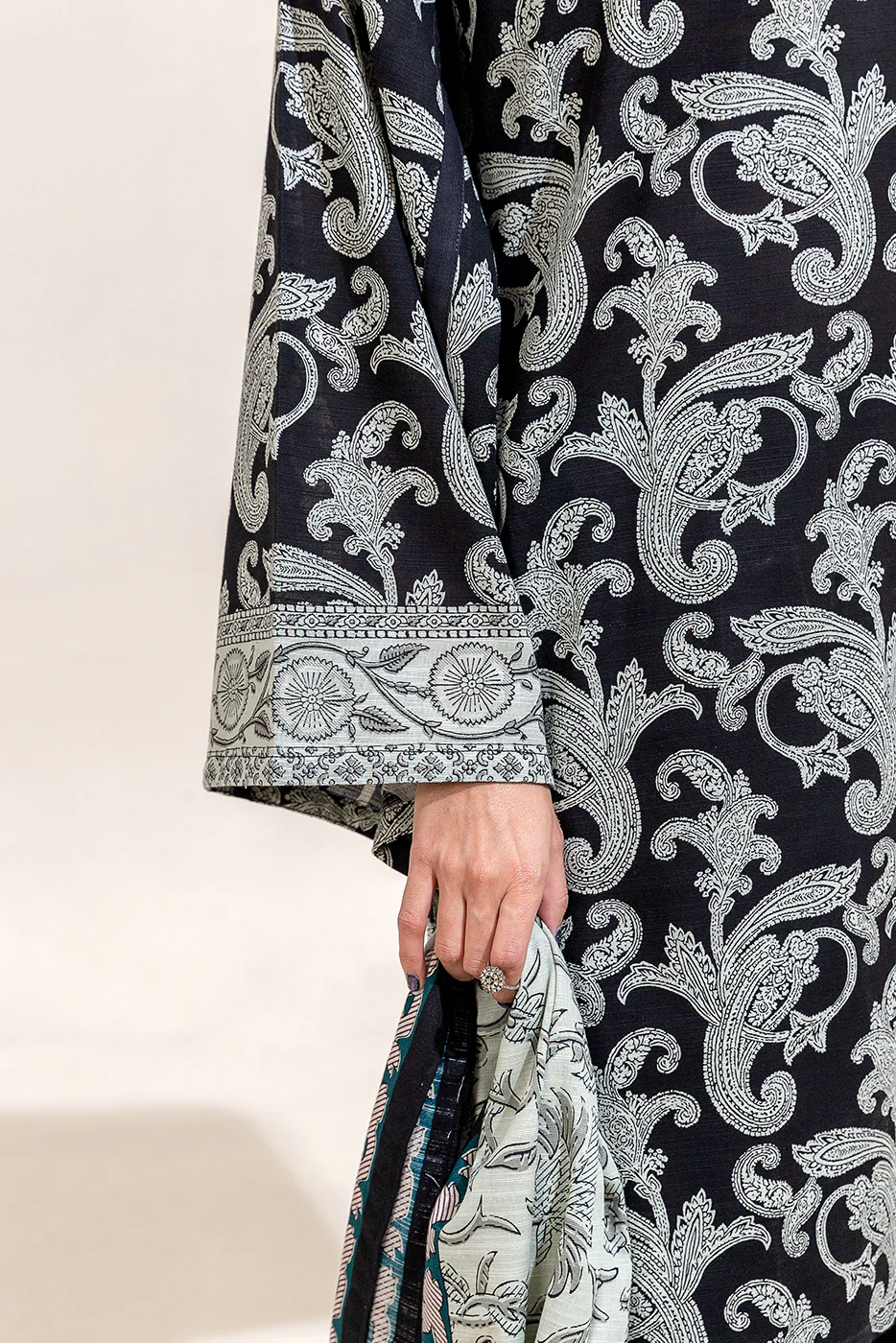 2 PIECE PRINTED KHADDAR SUIT-RAVEN TRIBE (UNSTITCHED) - Image 3