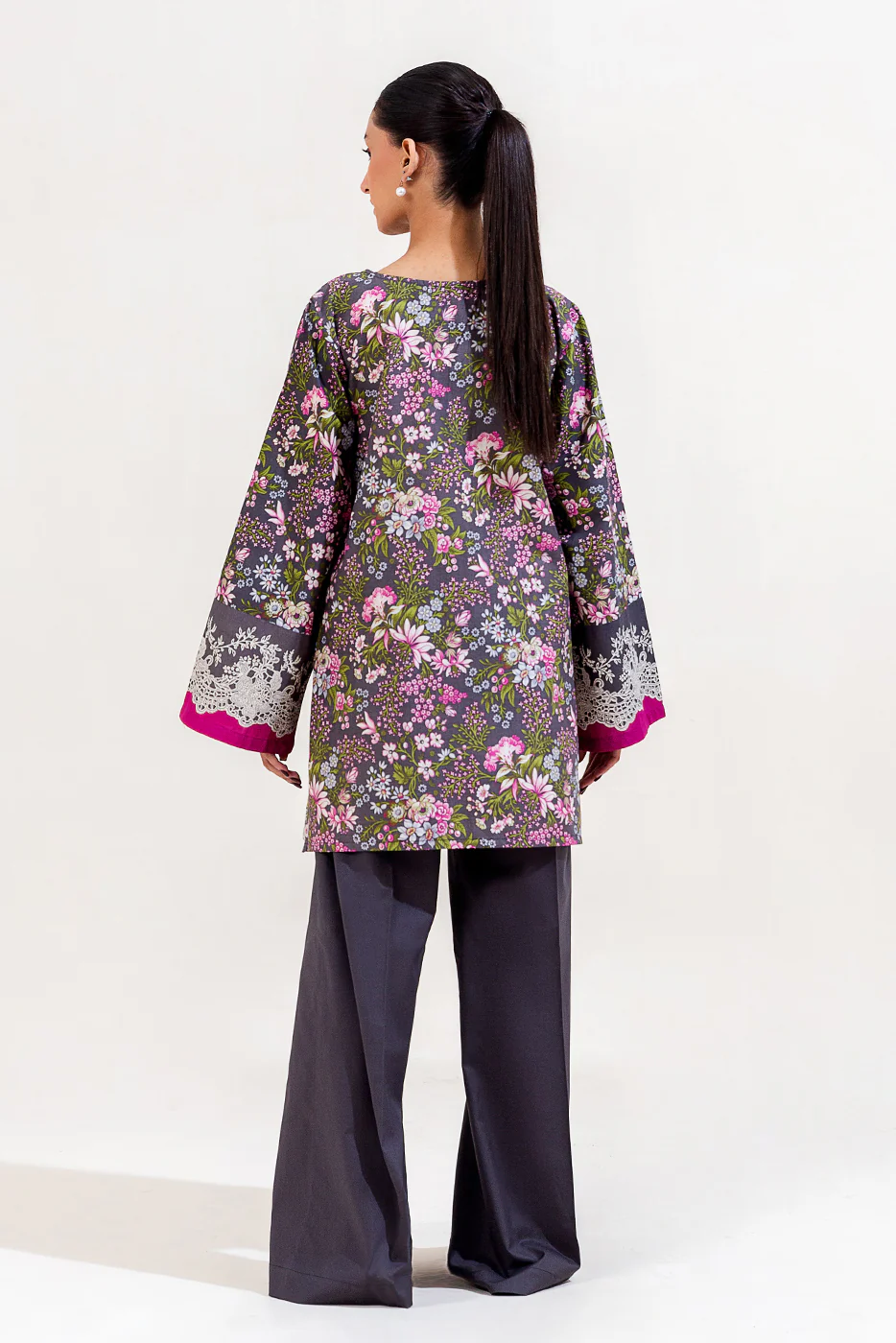 2 PIECE EMBROIDERED CAMBRIC SUIT-EBONY BLOOM (UNSTITCHED) - Image 3